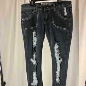 Distressed jeans